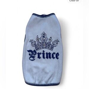 🐶✨ Y2K Royal "PRINCE" Blue Dog Tank - XS ✨🐶
